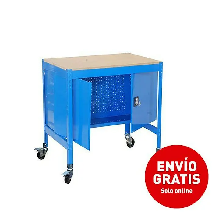 Simonrack Simonwork Banco de trabajo BT0 Locker Mobile - L x An x Al: 76 x 120 x 95 cm, Capacidad de carga: 120 kg, Azul - Imagen de campaña
