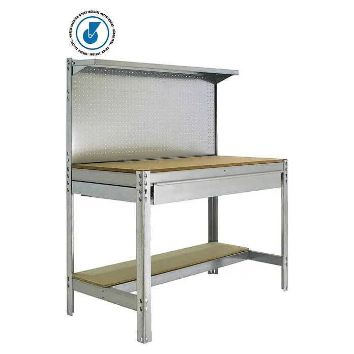 Simonrack Simonwork Banco de trabajo BT3 Box Mobile - L x An x Al: 61 x 91 x 152 cm, Capacidad de carga: 120 kg, Galvanizado - Información del producto