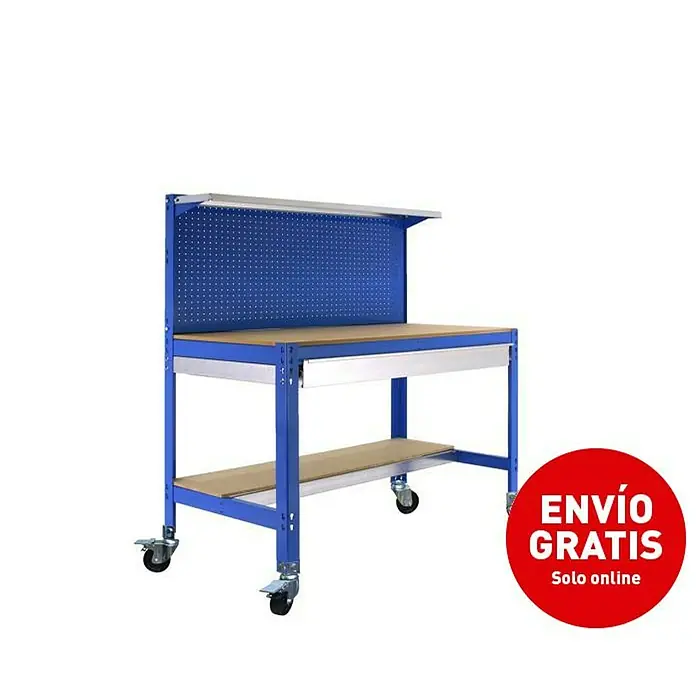 Simonrack Simonwork Banco de trabajo BT3 Box Mobile - L x An x Al: 61 x 151 x 144,5 cm, Capacidad de carga: 120 kg, Azul - Imagen de campaña