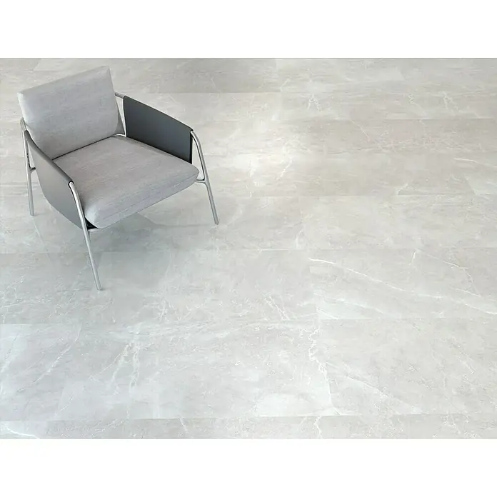 Feinsteinzeugfliese Bayona Silver - 60 x 120 cm, Grau, Glänzend - Stimmungsaufnahme