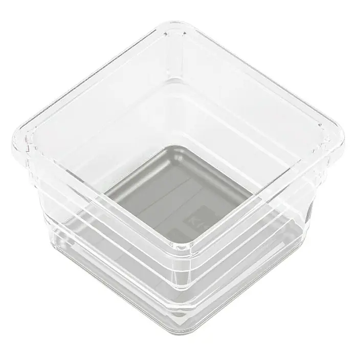 Sistemo Schubladeneinsatz - 7,5 x 7,5 x 5 cm, Transparent, Kunststoff - Diagonale Ansicht