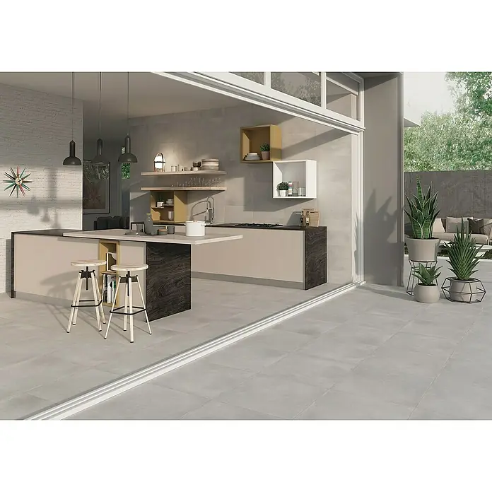 BHS Showroom Pavimento porcelánico Energy Antislip - 60,5 x 60,5 cm, Natural, Efecto cemento - Foto ambiente