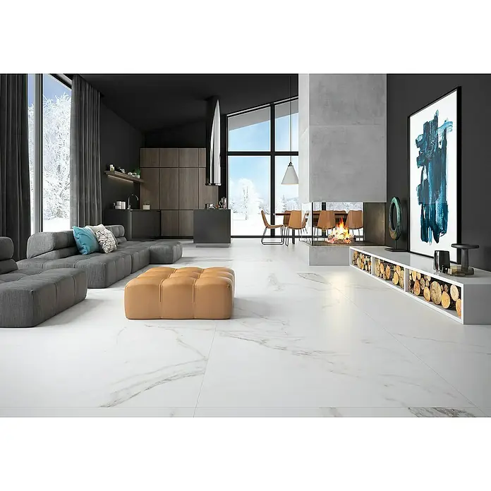 BHS Showroom Pavimento porcelánico Palatina - 120 x 120 cm, Blanco, Rectificado, Mate - Foto ambiente