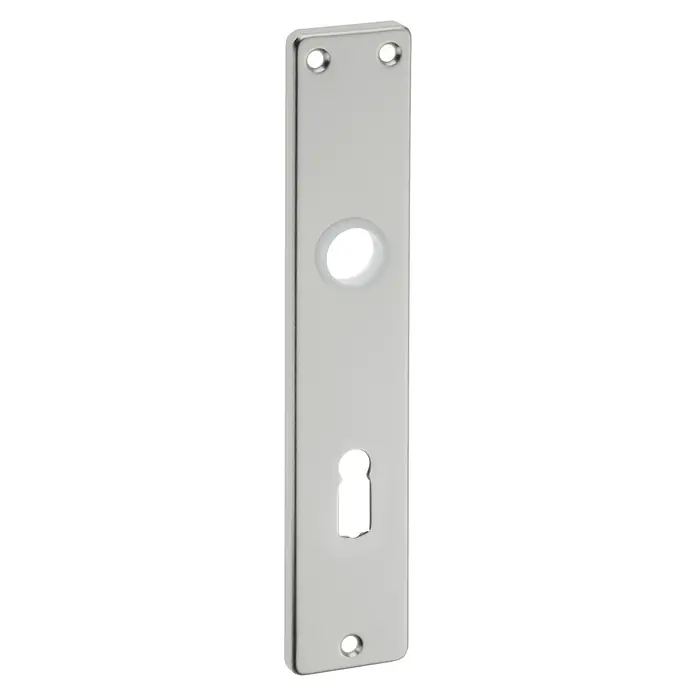 Portaferm Langschild - Distanznorm: 72 mm, Lochung: Buntbart BB, Neusilber - Vorderansicht