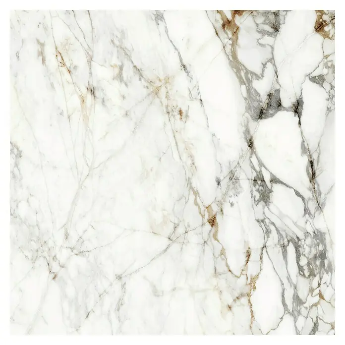 BHS Showroom Pavimento porcelánico Barnaby - 120 x 120 cm, Blanco, Rectificado, Marmolado - Vista superior