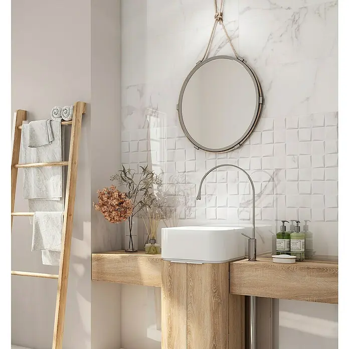 BHS Showroom Revestimiento cerámico Palatina - 30 x 90 cm, Blanco, Rectificado, Mate - Foto ambiente