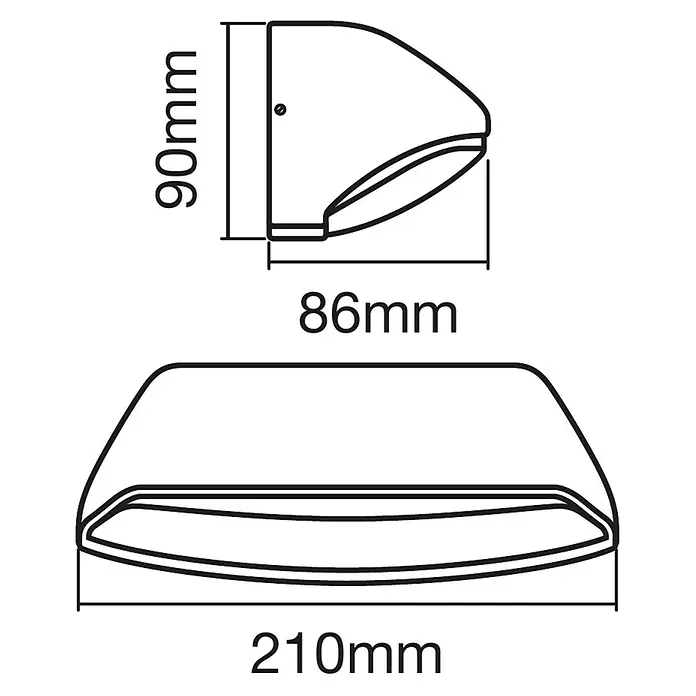 Ledvance LED-Außenwandleuchte Endura - 12 W, 21 x 8,6 x 9 cm, Dunkelgrau, IP44 - Skizze