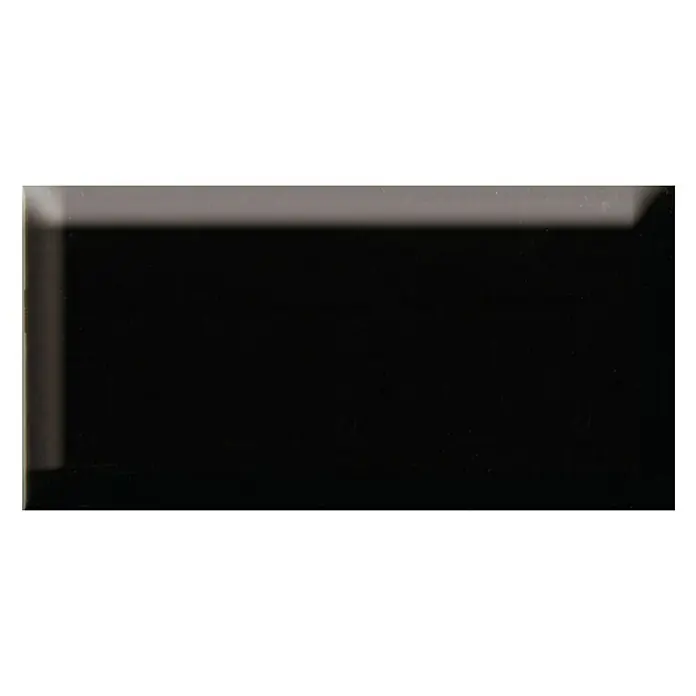 Revestimiento cerámico Metro Tile - 10 x 20 cm, Negro, Brillante - Vista superior