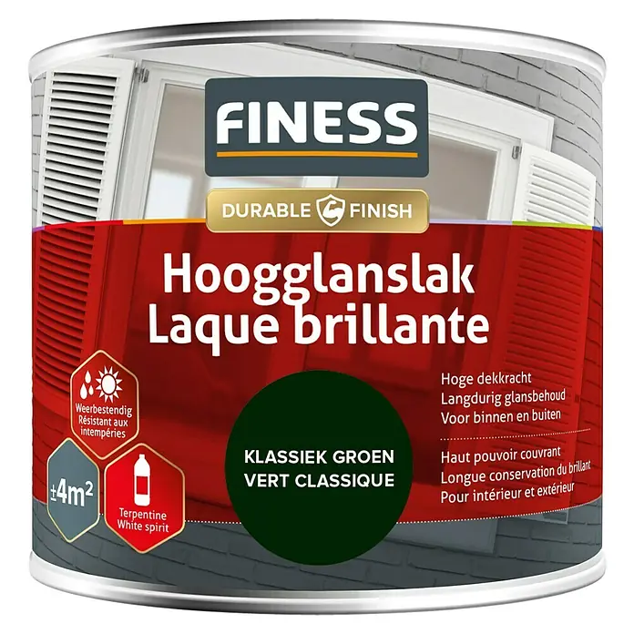 Finess Lak Hoogglans - Klassiek groen, 250 ml - Vooraanzicht