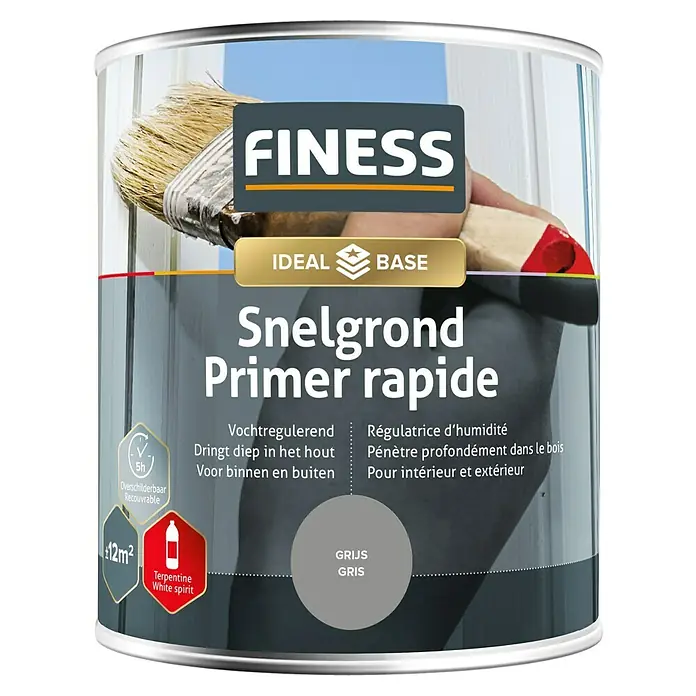 Finess Grondverf Snelgrond - Grijs, 750 ml - Vooraanzicht