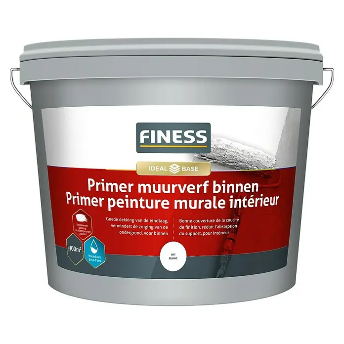 Finess Primer Muurverf Binnen - Wit, Mat, 10 l - Vooraanzicht