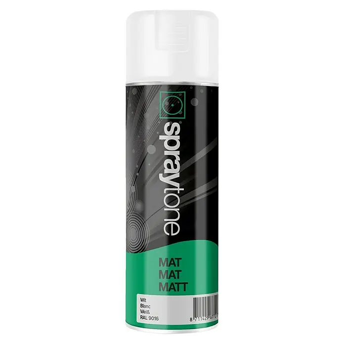 Spraytone Spuitlak Mat - Wit, 400 ml - Vooraanzicht