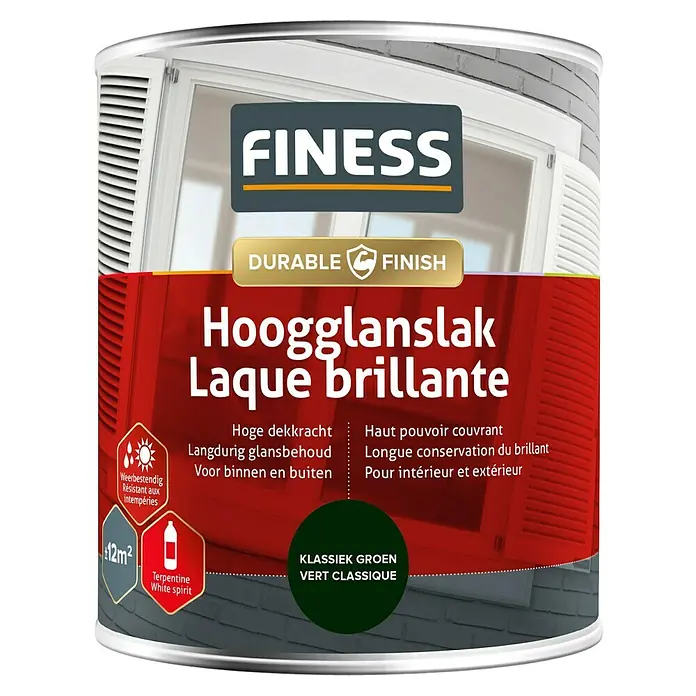 Finess Lak Hoogglans - Klassiek groen, 750 ml - Vooraanzicht