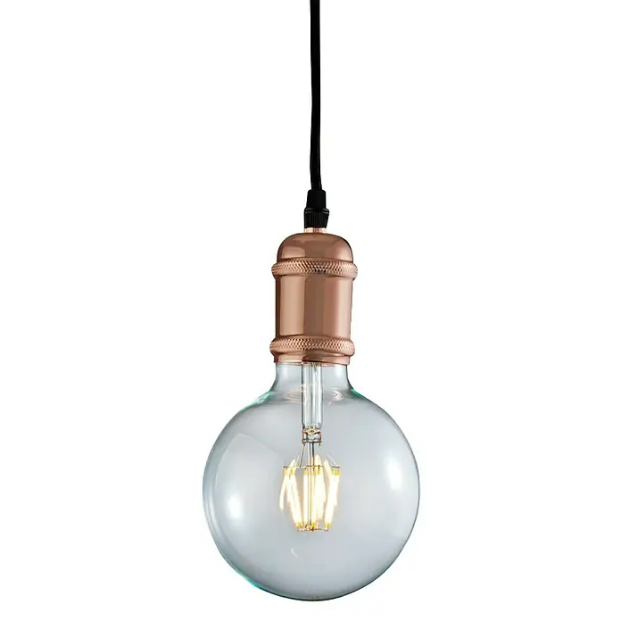 Cristal Record Lámpara colgante textil - 60 W, L x An x Al: 10 x 10 x 150 cm, Bronce, E27 - Vista frontal