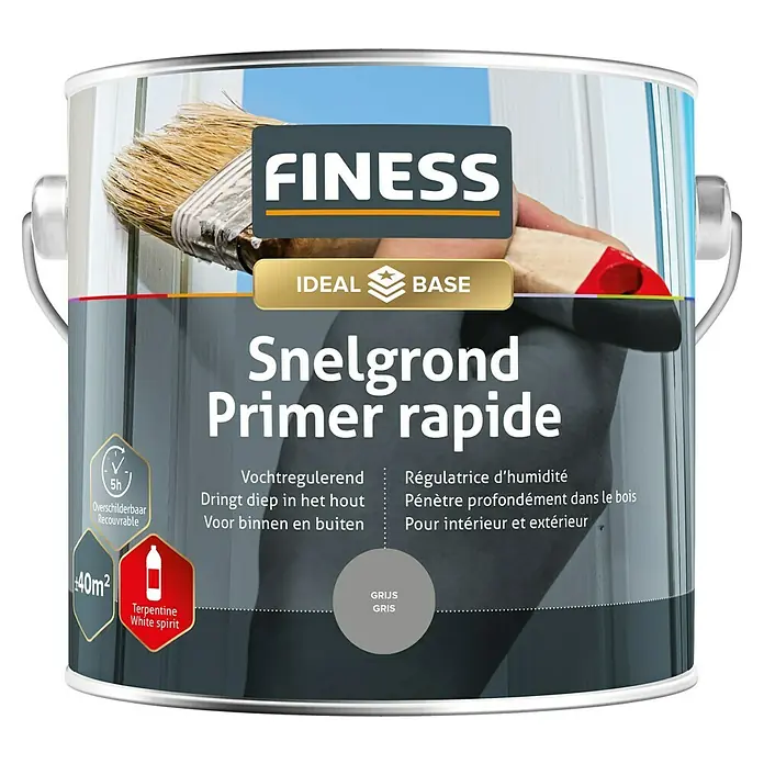 Finess Grondverf Snelgrond - Grijs, 2,5 l - Vooraanzicht