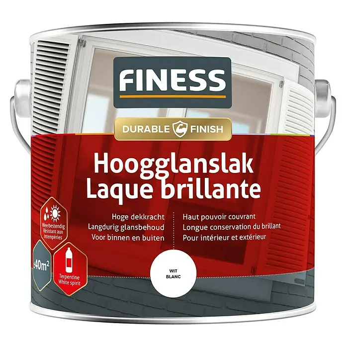Finess Lak Hoogglans - Wit, 2,5 l - Vooraanzicht