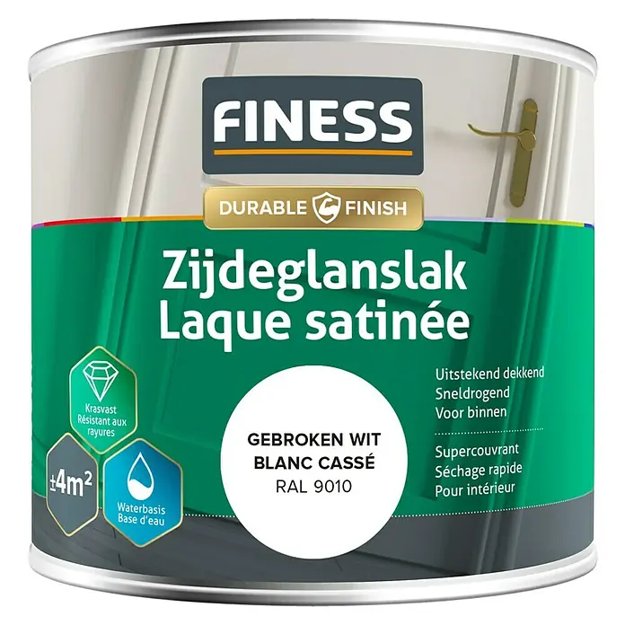 Finess Lak Zijdeglans - Gebroken wit, 250 ml - Vooraanzicht