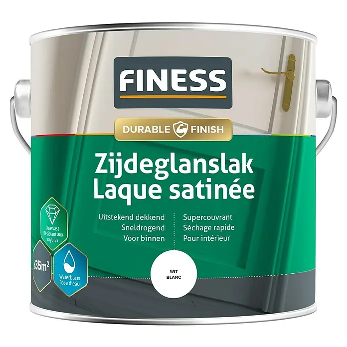 Finess Lak Zijdeglans - Wit, 2,5 l - Vooraanzicht