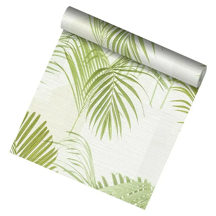 my look Nature Vliestapete Palme - Grün, Floral, 10,05 x 0,53 m - Diagonale Ansicht