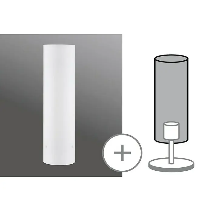 Paulmann 2Easy Lampenschirm Livo - Durchmesser: 7,5 cm, Opal, Glas, Rund - Informationsansicht
