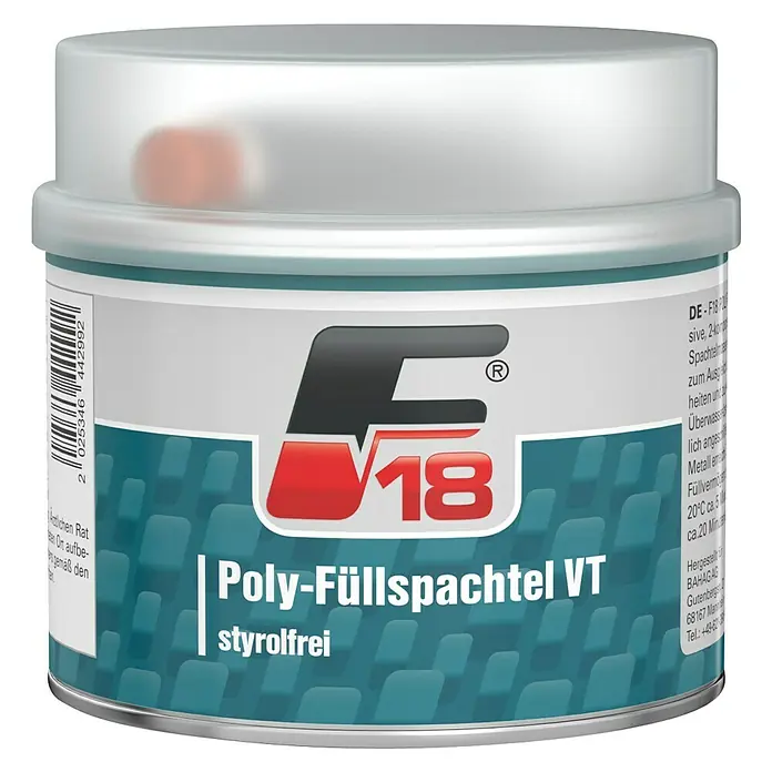 F18 Poly-Füllspachtel - 1 kg - Vorderansicht