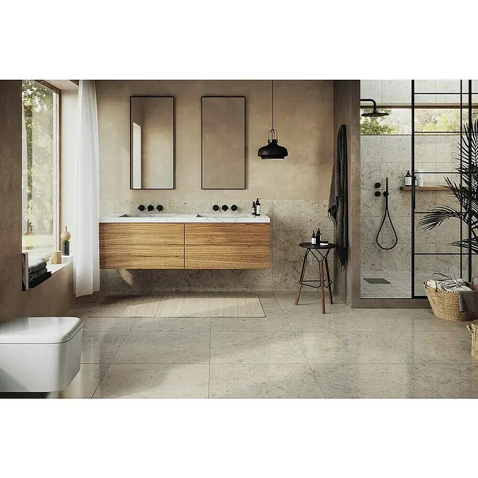 Feinsteinzeugfliese Marble Mix - L x B: 60 x 60 cm, Pearl, Hochglänzend - Stimmungsaufnahme