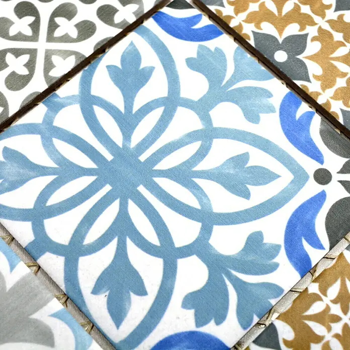 Mosaikfliese Quadrat Classico Mix Porto - 29,8 x 29,8 cm, Mehrfarbig, Matt - Detailaufnahme