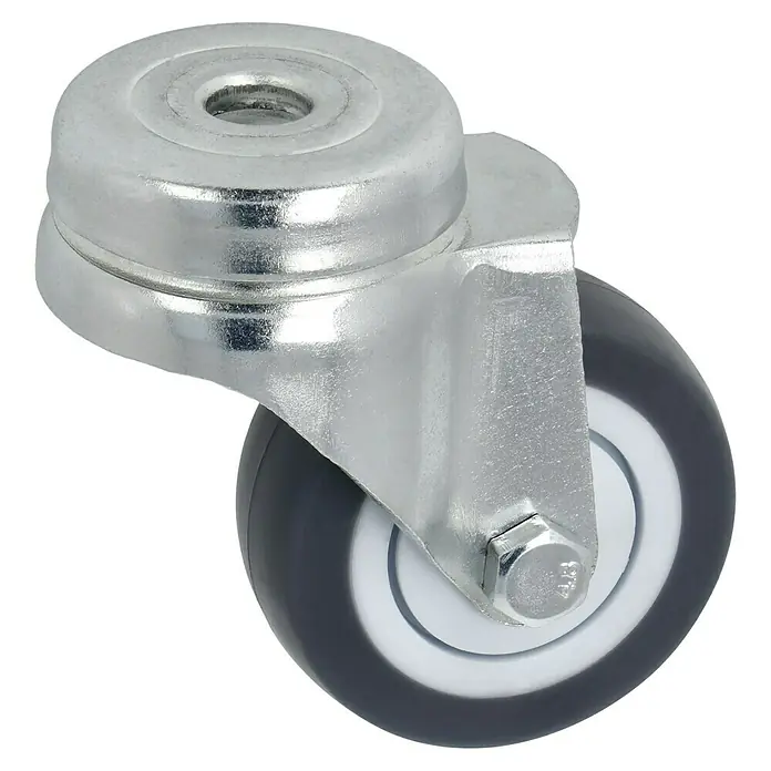 Stabilit Apparate-Lenkrolle - Durchmesser Rollen: 50 mm, Traglast: 45 kg, Kugellager, Mit Rückenloch - Diagonale Ansicht