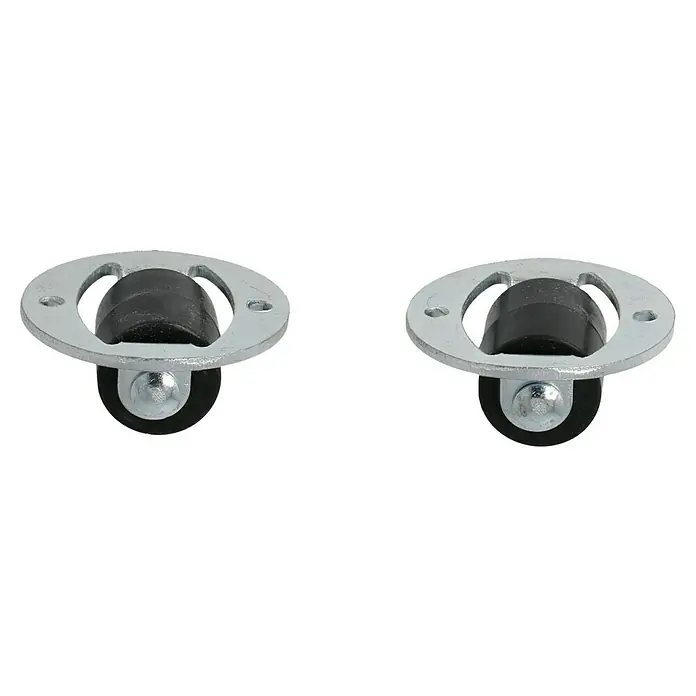 Stabilit Kohlenkastenrolle - Durchmesser Rollen: 13 mm, Traglast: 15 kg, Gleitlager, 2 Stk. - Diagonale Ansicht