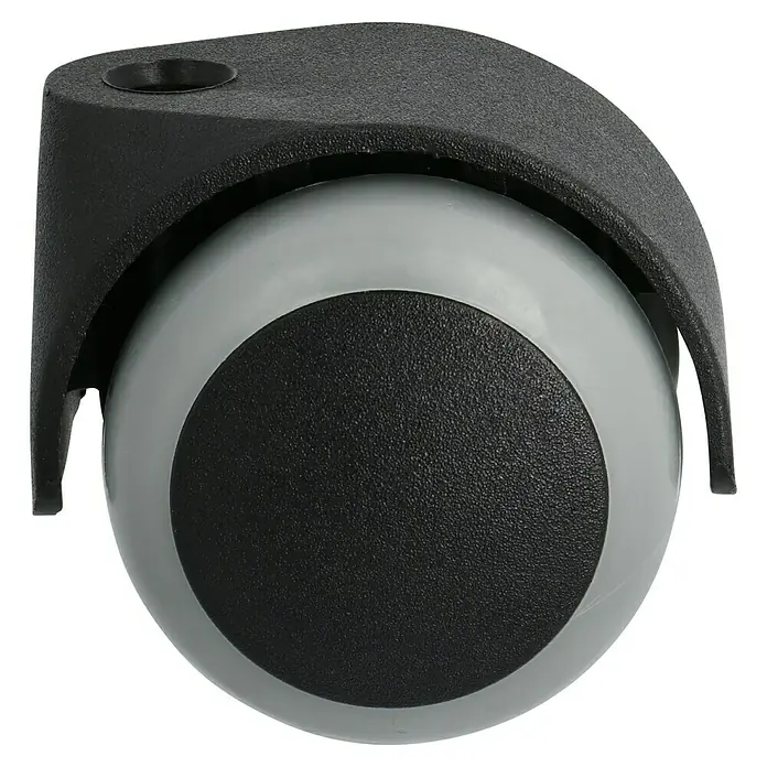 Stabilit Rueda doble - Diámetro ruedas: 50 mm, Capacidad de carga: 40 kg, Casquillo liso, Con agujero pasante, Diámetro agujero posterior: 8 mm - Vista angular