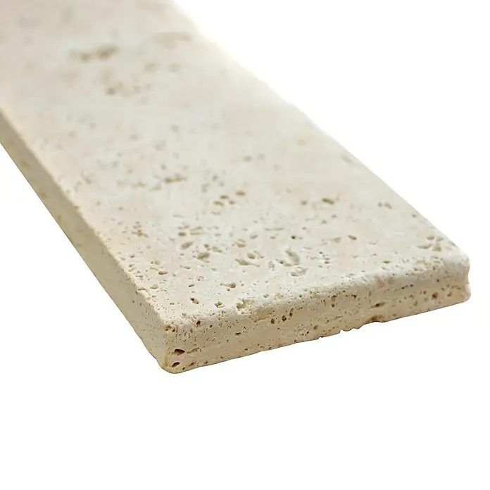 Sockelfliese Chiaro Travertin SO 46470 - 7 x 40,6 cm, Beige, Matt - Detailaufnahme