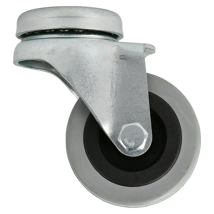 Stabilit Apparate-Lenkrolle - Durchmesser Rollen: 50 mm, Traglast: 45 kg, Material Rad: Gummi, Mit Rückenloch, Gleitlager - Rechte Seitenansicht