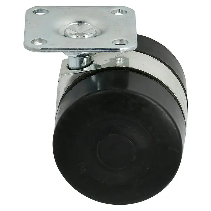 Stabilit Doppelrolle - Durchmesser Rollen: 45 mm, Traglast: 55 kg, Gleitlager, Mit Platte - Diagonale Ansicht