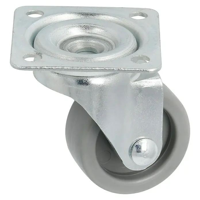 Stabilit Bútor görgő - Átmérő: 36 mm, Terhelhetőség: 35 kg, Szürke, Műanyag - Szögletes nézet