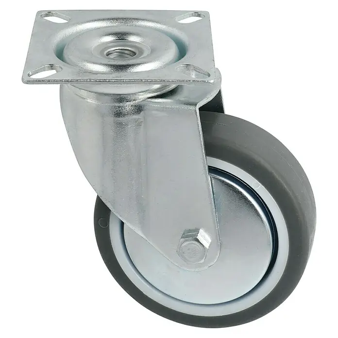 Stabilit Görgős készülék - Görgők átmérője: 75 mm, Terhelhetőség: 50 kg, siklócsapágy, Tányérral - Szögletes nézet