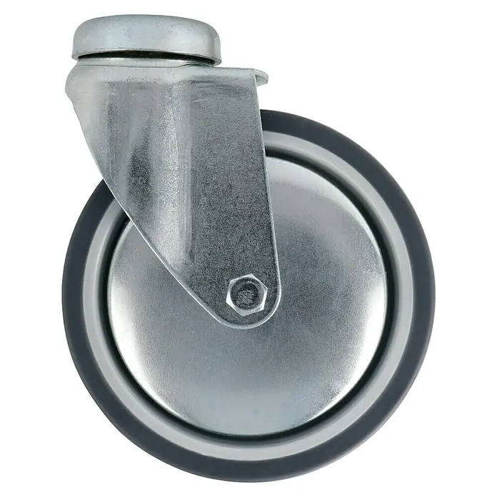 Stabilit Görgős készülék - Görgők átmérője: 100 mm, Terhelhetőség: 55 kg, siklócsapágy, Hátul lyukkal - Jobb profil nézet