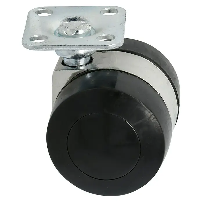 Stabilit Rueda doble - Diámetro ruedas: 35 mm, Capacidad de carga: 50 kg, Casquillo liso, Con placa - Vista angular