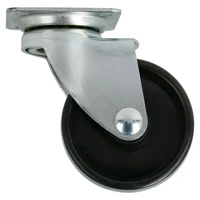 Stabilit Möbel-Lenkrolle - 50 mm, Traglast: 35 kg, Gleitlager, Höhe: 66 mm, Mit Platte - Rechte Seitenansicht
