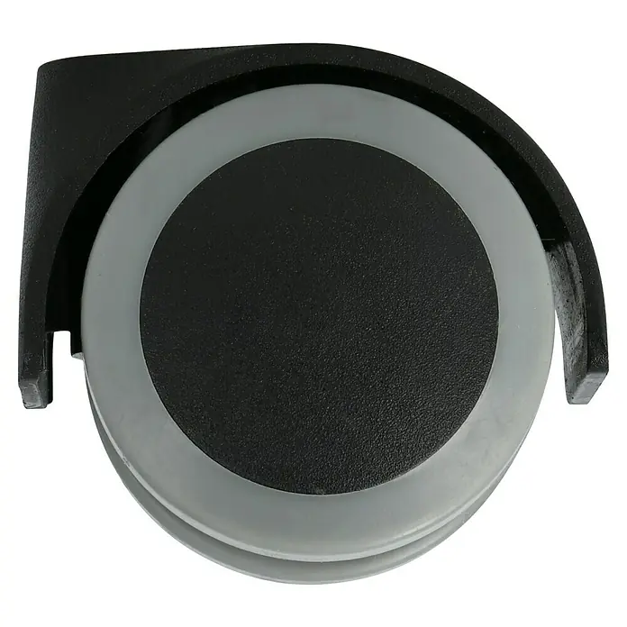 Stabilit Rueda doble - Capacidad de carga: 40 kg, Negro/Gris, Elastómero termoplástico (TPE), Diámetro agujero posterior: 10 mm - Vista de perfil derecho