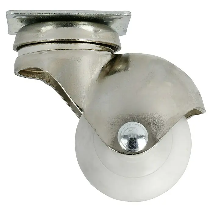 Stabilit Bútor görgő - Görgők átmérője: 40 mm, Terhelhetőség: 25 kg, siklócsapágy, Tányérral - Jobb profil nézet