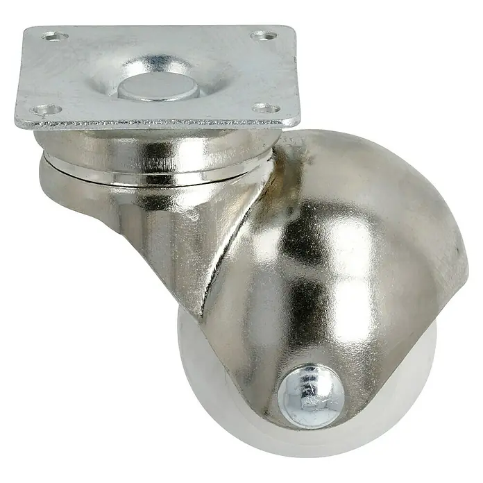 Stabilit Möbel-Lenkrolle - Durchmesser Rollen: 40 mm, Traglast: 25 kg, Gleitlager, Mit Platte - Diagonale Ansicht