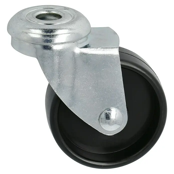 Stabilit Bútor görgő - 50 mm, Terhelhetőség: 35 kg, siklócsapágy, Magasság: 66 mm, Hátul lyukkal - Szögletes nézet