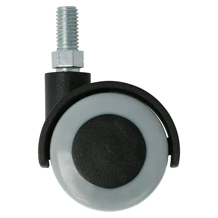 Stabilit Doppelrolle - Durchmesser Rollen: 40 mm, Traglast: 30 kg, Gleitlager, Mit Rückenloch und Feststeller, Durchmesser Rückenloch: 8 mm - Rechte Seitenansicht