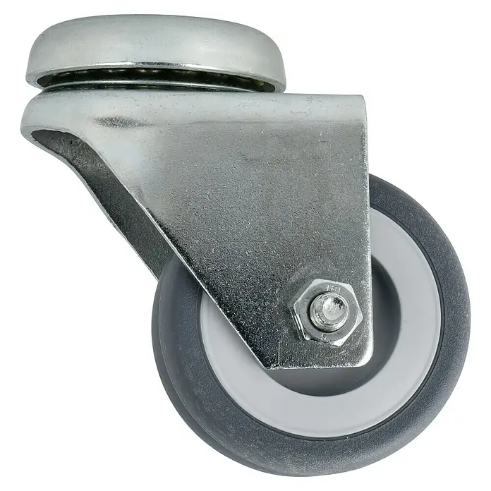 Dörner & Helmer Apparate-Doppelrolle - Durchmesser Rollen: 50 mm, Traglast: 80 kg, Gleitlager, Mit Rückenloch - Rechte Seitenansicht