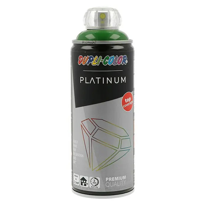 Dupli-Color Platinum Sprej s lakom u boji - Zelene boje, 400 ml, Svilenkasti sjaj - Pogled sprijeda