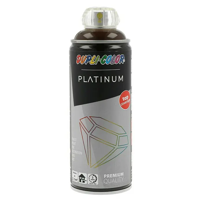 Dupli-Color Platinum Sprej s lakom u boji - Čokolada, 400 ml, Svilenkasti sjaj - Pogled sprijeda