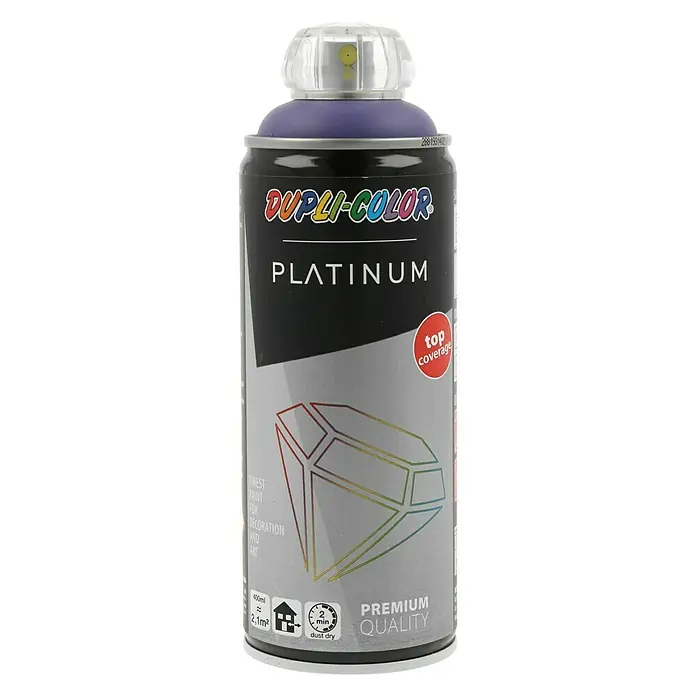 Dupli-Color Platinum Sprej s lakom u boji - Plavo-ljubičaste boje, 400 ml, Svilenkasti sjaj - Pogled sprijeda