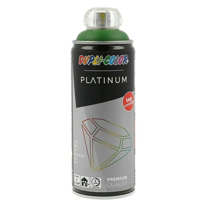 Dupli-Color Platinum Sprej s lakom u boji - Lisnato zelene boje, 400 ml, Svilenkasti sjaj - Pogled sprijeda