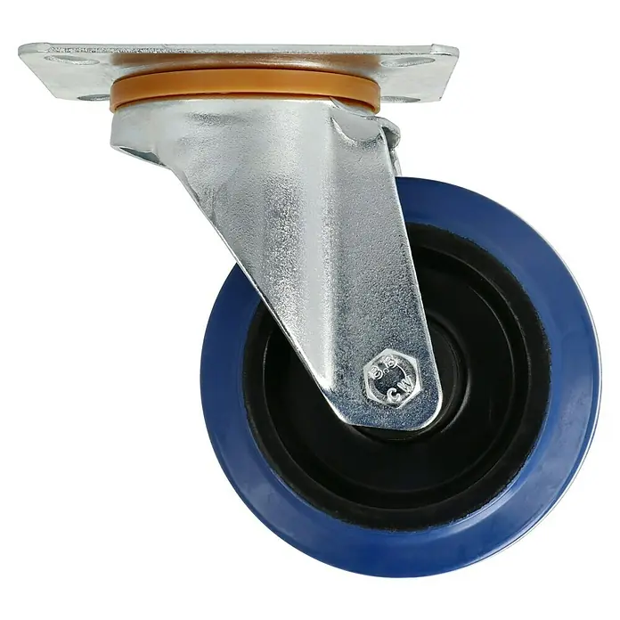 Stabilit Rueda de transporte industrial - Diámetro ruedas: 100 mm, Capacidad de carga: 150 kg, Rodamiento de rodillos, Con placa - Vista de perfil derecho