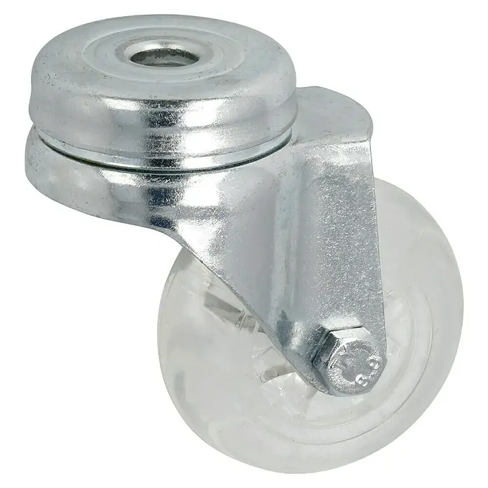 Dörner & Helmer Design-Lenkrolle - Durchmesser Rollen: 50 mm, Traglast: 40 kg, Gleitlager, Mit Rückenloch - Diagonale Ansicht